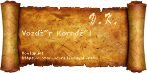 Vozár Kornél névjegykártya
