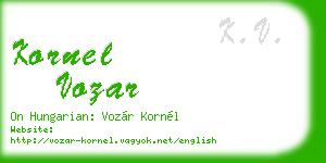 kornel vozar business card