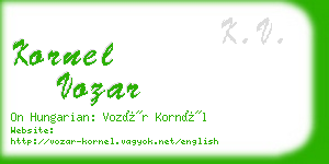 kornel vozar business card